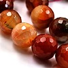 Natural Red Striped Agate/Banded Agate Round Bead Strands G-E247-04-16mm-2