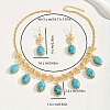 Middle Eastern Synthetic Turquoise & Alloy Oval Pendant Necklace & Earrings Sets for Wedding AL5666-2
