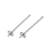 Tarnish Resistant Original Color Stainless Steel Stud Earring Findings X-STAS-Q036-1-1