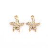 Brass Micro Pave Clear Cubic Zirconia Charms KK-S356-473-NF-1