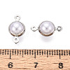 Brass ABS Imitation Pearl Connector Charms KK-N286-02A-P-3