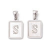 304 Stainless Steel Pave Shell Pendants STAS-G327-01P-S-1