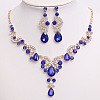 Teardrop & Moon Alloy Rhinestone Pendant Necklace & Stud Dangle Earring FS-WG0A8BD-12-1