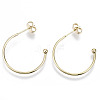 Brass Half Hoop Earrings KK-R112-041B-NF-2