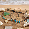 2Pcs 2 Styles 304 Stainless Steel & Brass Charm Bracelets KD3071-3-3