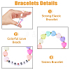 4Pcs 4 Styles Word Big Little Sis Acrylic Heart Beaded Stretch Bracelets Set BJEW-FI0001-54-4