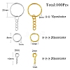 20Pcs 2 Colors Iron Split Key Rings PALLOY-CJ0002-65-2