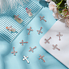 20Pcs Cross Silver Plated Zinc Alloy Cabochons MRMJ-HY0001-31-4