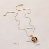 316 Surgical Stainless Steel Enamel with Imitation Pearl Flat Round with Flower Pendant Necklaces for Women AK2795-5