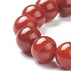 Natural Red Agate Beaded Stretch Bracelets BJEW-A117-E-25-3