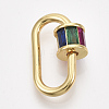 Brass Micro Pave Cubic Zirconia Screw Carabiner Lock Charms ZIRC-S061-140A-2