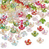 42Pcs 7 Colors Electroplate Acrylic Bead Caps OACR-TA0014-43-2