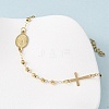 Religion 304 Stainless Steel Link Bracelets BJEW-F524-05B-G-3