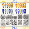Stainless Steel DIY Nail Art Templates MRMJ-WH0098-014-3