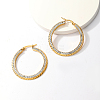 Elegant Stainless Steel Hoop Earrings with Sparkling Diamonds for Women MX3668-1