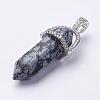 Natural Gemstone Double Terminated Pointed Pendants G-G669-01-2