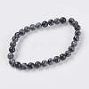 Natural Snowflake Obsidian Beads Strands G-G515-6mm-01-2