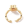 Brass Micro Pave Cubic Zirconia Open Cuff Rings RJEW-K263-06KCG-3