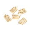 Rack Plating Brass Micro Pave Clear Cubic Zirconia Pendants ZIRC-C040-30G-4