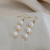 Freshwater Pearl 304 Stainless Steel Dangle Earrings for Women BV3455-1-2