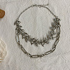 Alloy Branch Link Chain Double Layer Necklaces for Women WGAA3FD-01-3