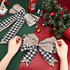 AHADEMAKER 3Pcs 2 Style Tartan Pattern Linen Type Cloth Bowknot Display Decoration AJEW-GA0004-38B-3