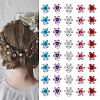 40Pcs 5 Colors Iron Rhinestone Hair Fastener for Girls Hairstyling MRMJ-ME0001-01-1