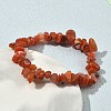 Natural South Red Agate Beaded Stretch Bracelets GG-CBADCD7-01-3