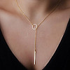 Alloy Ring & Stick Lariat Necklaces for Women WG56D22-01-1