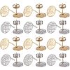 40Pcs 2 Colors Ion Plating(IP) 304 Stainless Steel Stud Earring Findings STAS-SC0005-32-1