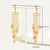 Fashionable Heart-shaped Tassel Brass Leverback Earrings ER2215-5