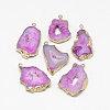 Natural Druzy Agate Slices Pendants G-Q494-65D-G-1