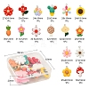 16Pcs 16 Style Botany Resin Pendants RESI-YW0001-22-6