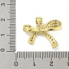 Bowknot Rack Plating Brass Clear Cubic Zirconia Pendants KK-Z053-14G-04-3