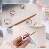 SUNNYCLUE 10pcs 5 style Wing & Flower & Swan & Fish Alloy Cuff Rings Sets RJEW-SC0001-17-5