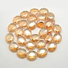 Faceted Electroplate Crystal Glass Oval Beads Strands EGLA-F060B-08-2