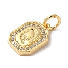 Real 18K Gold Plated Brass Micro Pave Clear Cubic Zirconia Pendants KK-L216-002G-Q-2