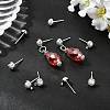 SHEGRACE Brass ABS Imitation Pearl Half Round Stud Earring Findings XGR0101P-118P-6