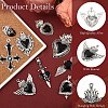 9Pcs 9 Styles Alloy Pendants ENAM-YW0005-90-5