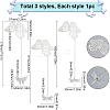 3Pcs 3 Styles Butterfly & Butterfly & Dragonfly Filigree Brass Bookmark with Chains AJEW-SC0002-93P-2