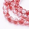 Crackle Glass Beads Strands X-GGC8mmY-A74-3