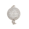 Brass Micro Pave Clear Cubic Zirconia Box Clasps CU-CBA8324-01P-1