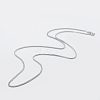 Anti-Tarnish Rhodium Plated 925 Sterling Silver Chain Necklaces STER-F039-45cm-16P-1