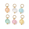 Dyed Natural Selenite Pendants PALLOY-JF05224-01-1