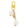 Flower ABS Plastic Imitation Pearl Pendant Decoration HJEW-JM02440-1