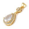 Brass Micro Pave Cubic Zirconia Pendants KK-K298-55G-2