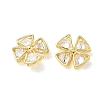 Brass Micro Pave Clear Cubic Zirconia Pendants KK-P342-12G-2