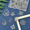 36Pcs 9 Styles Tibetan Style Alloy Chandelier Components Links TIBE-FS0003-24-7