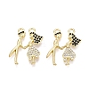 Valentine's Day Brass Micro Pave Cubic Zirconia Pendants KK-Q072-14G-1