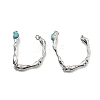 Brass Synthetic Turquoise Toggle Clasps KK-B129-19P-1